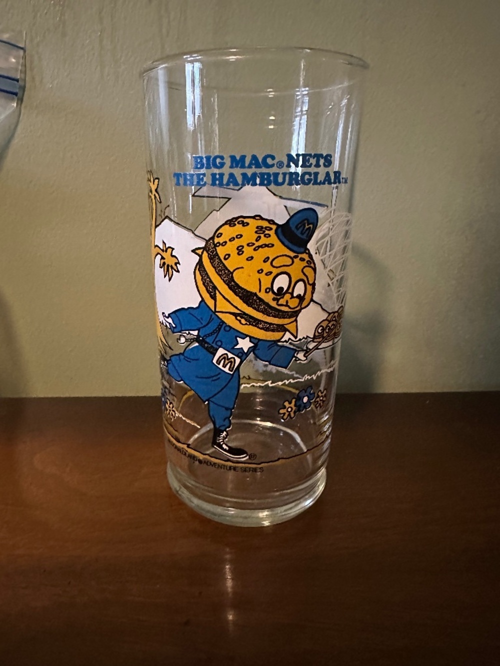 "Big Mac Nets the Hamburglar" - McDonalds Glass from the Adventure series, 1980